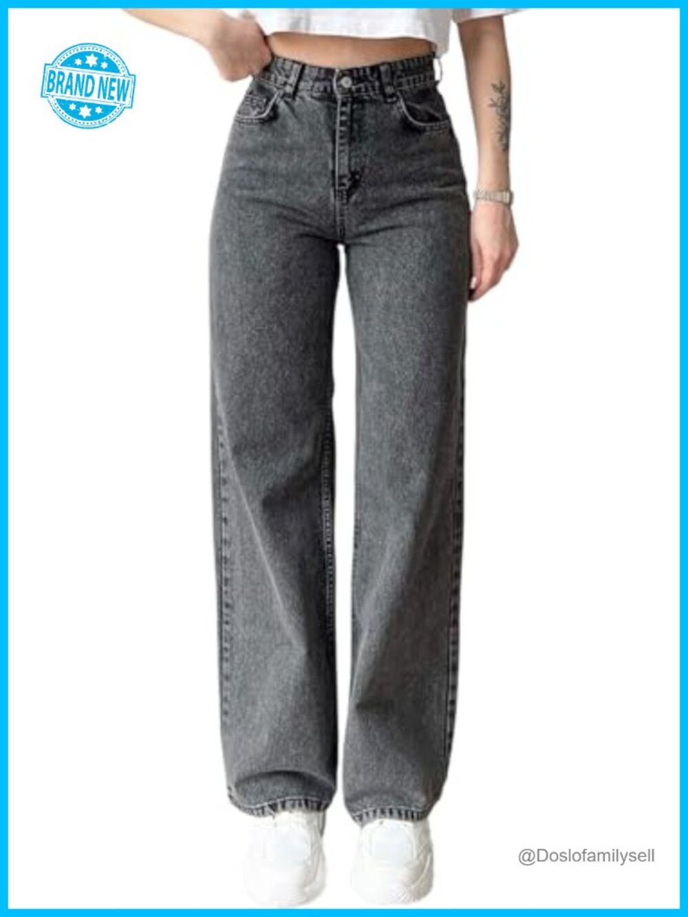 High Waist Straight Leg Boyfriend Jeans Denim Pants